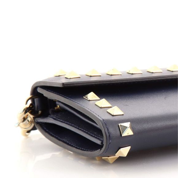 Valentino Garavani Rockstud Wristlet Wallet Leather Blue - Picture 6 of 8